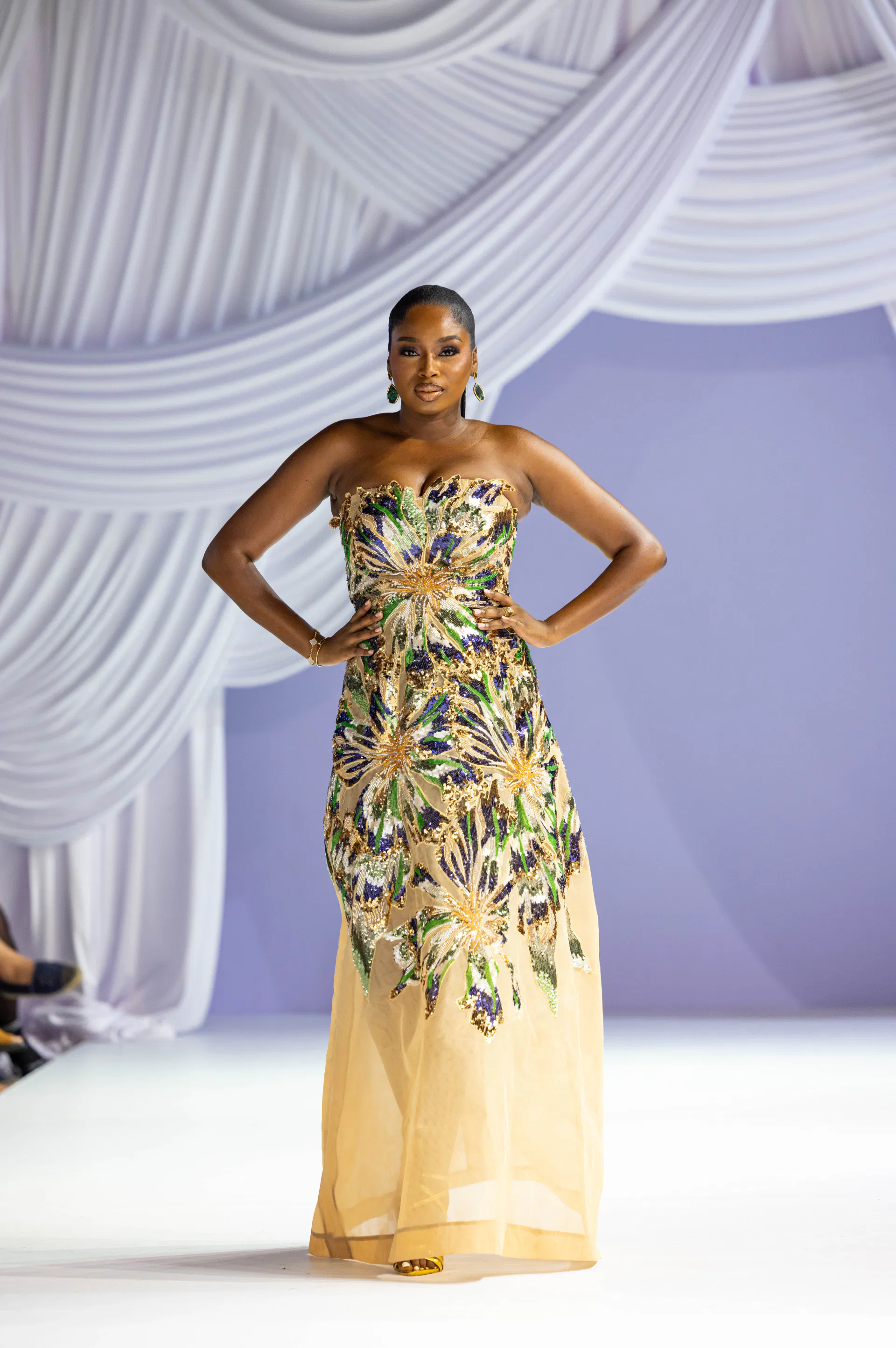 ivory floral gown view 2
