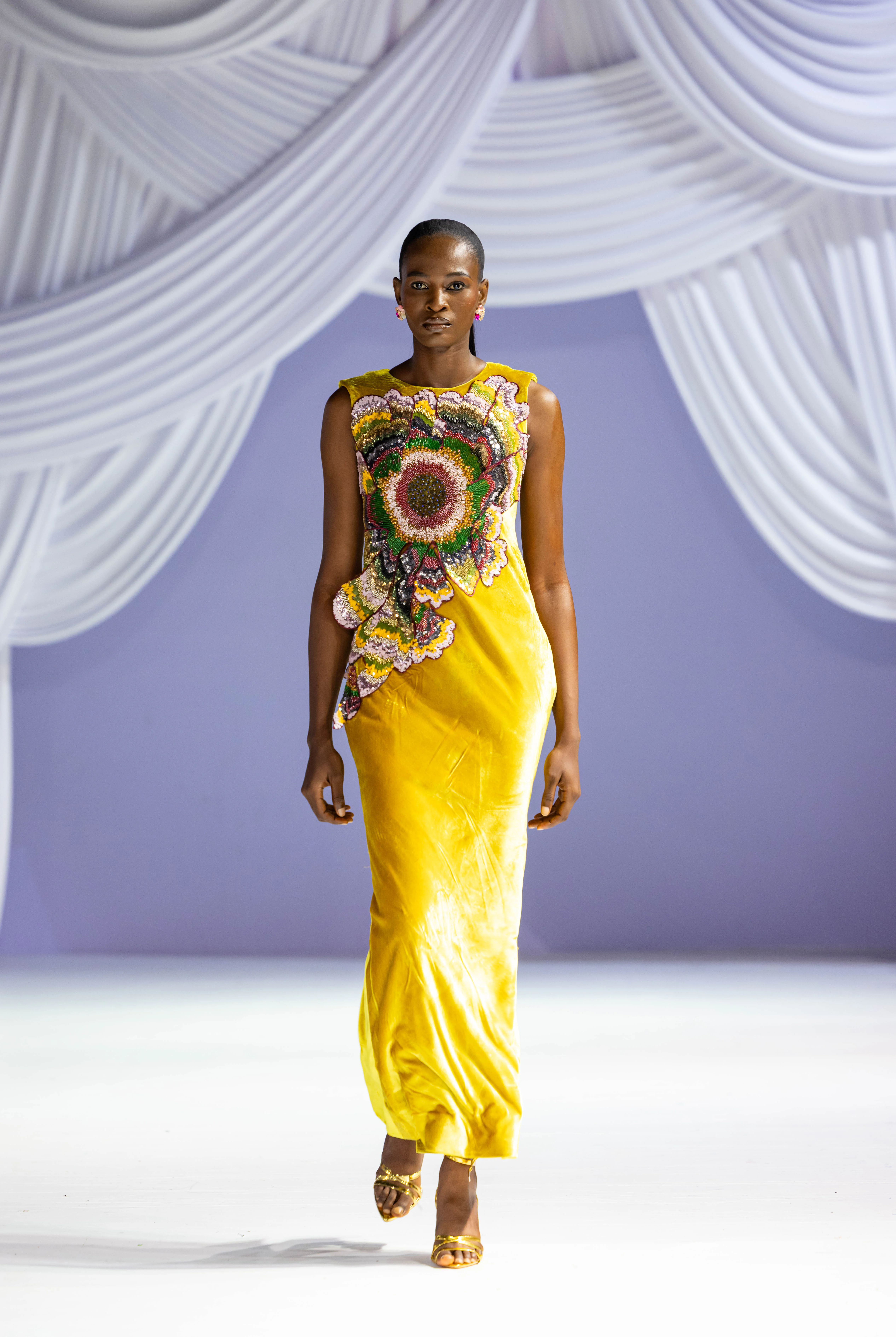 gold embellished gown view 3