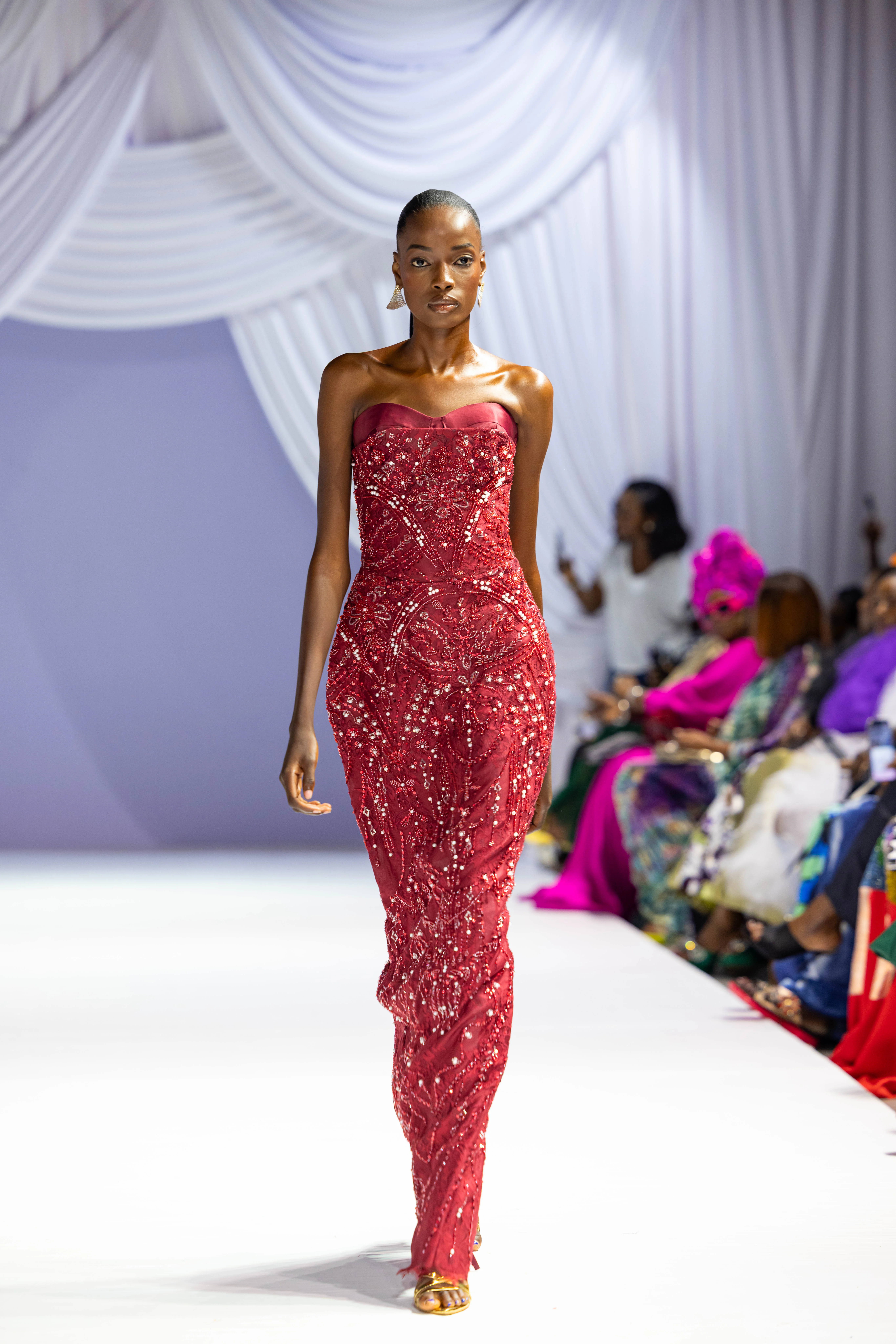 crimson embellished gown view 2
