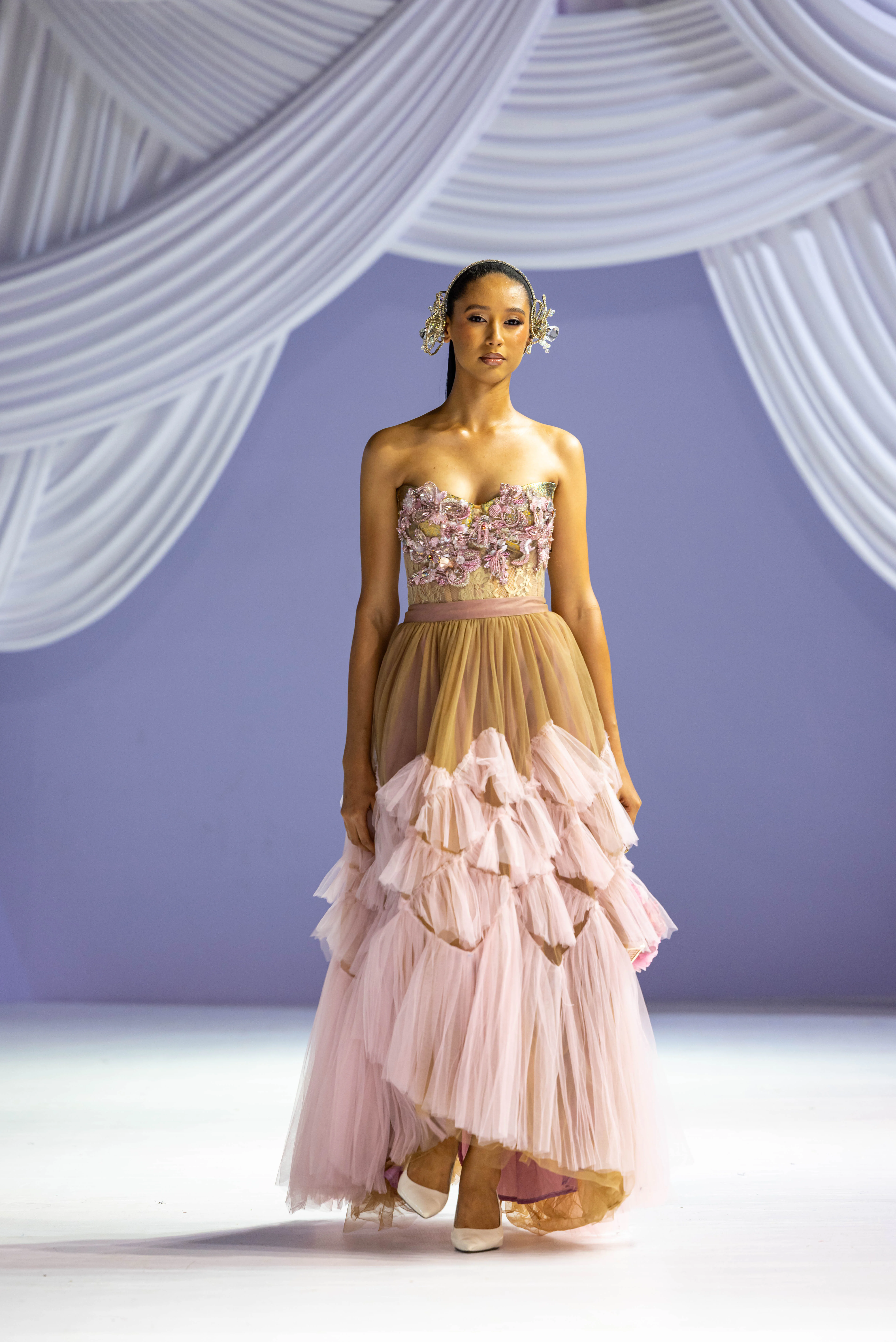 blush tulle gown view 1