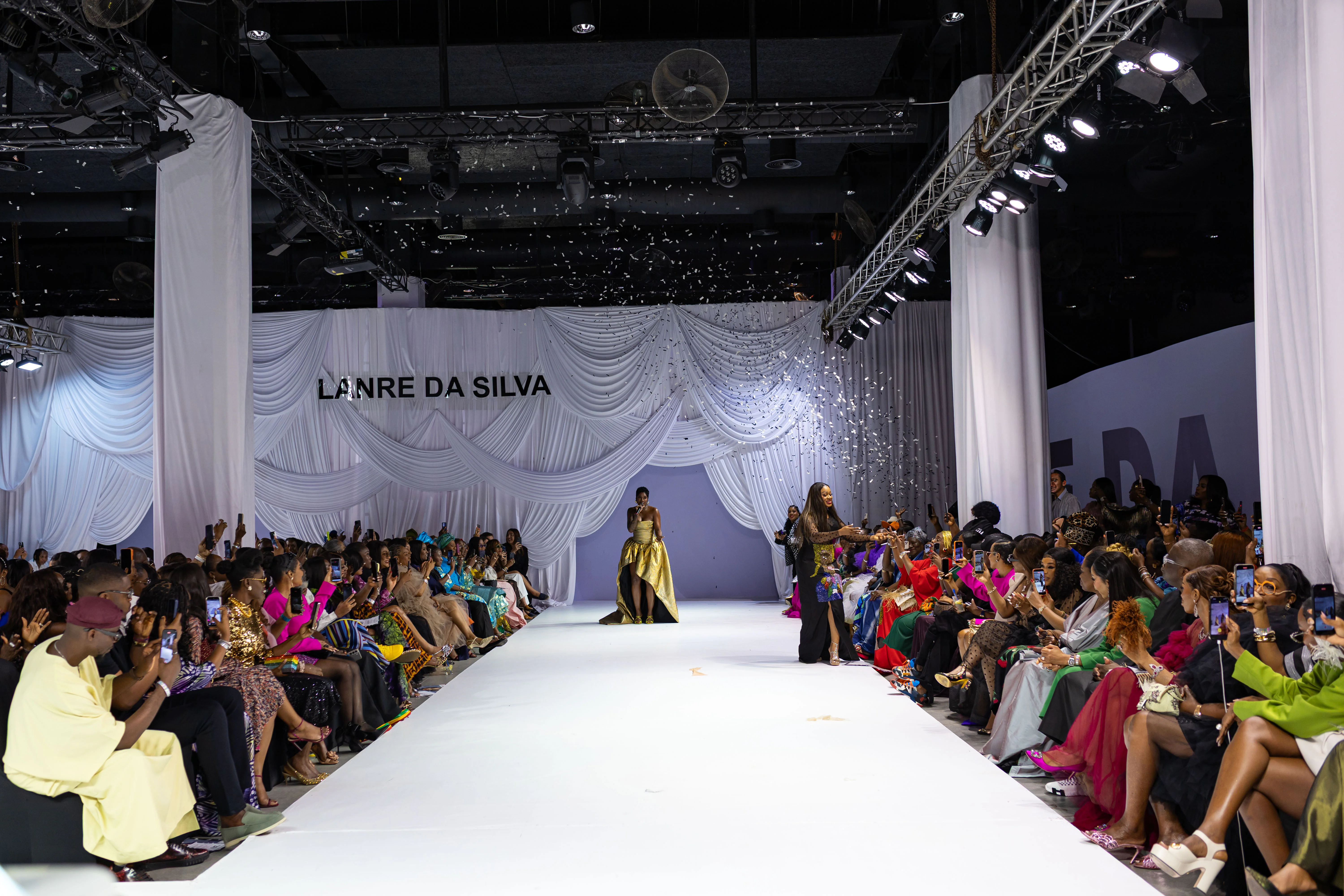 Lanre Da Silva runway finale with confetti