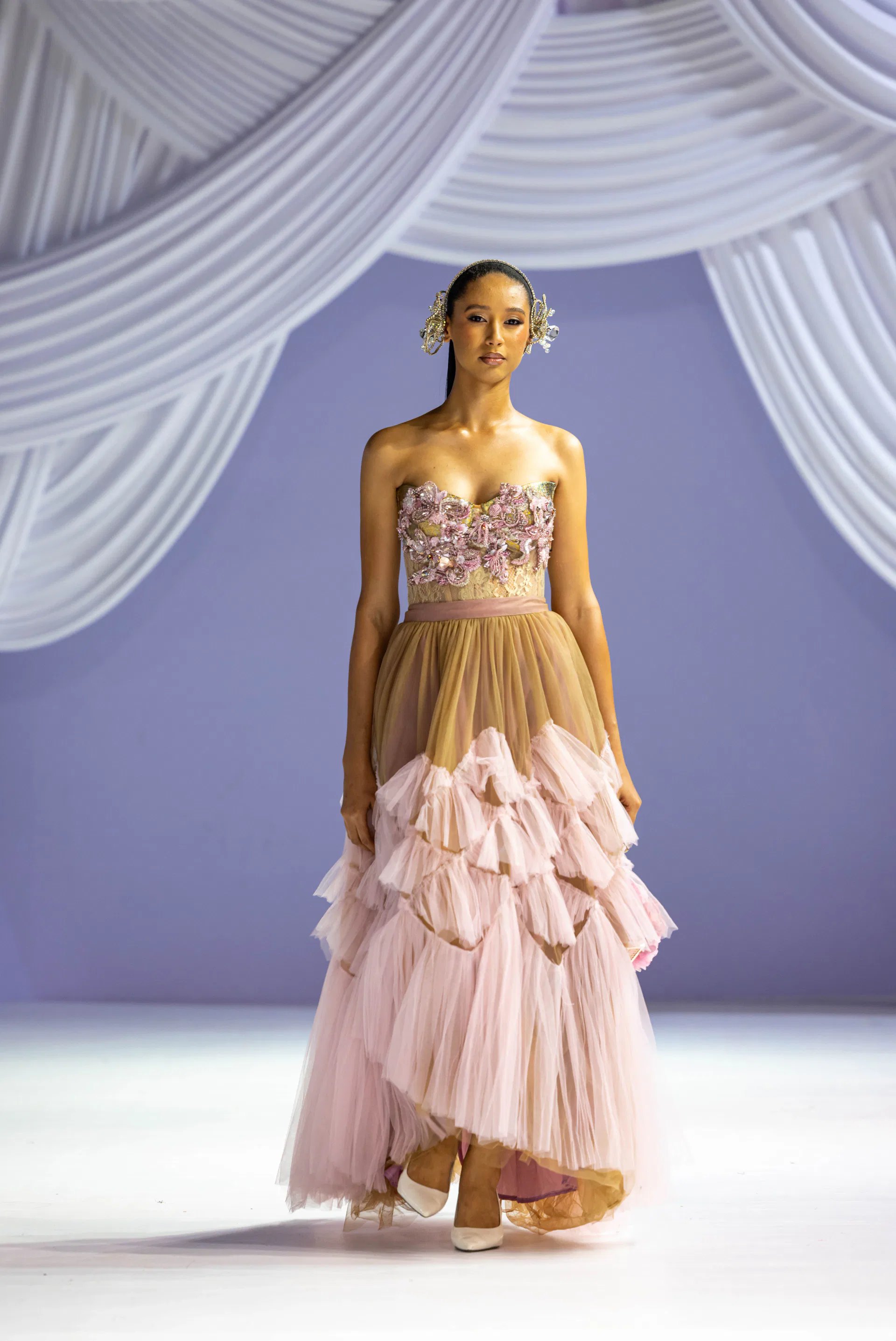 blush tulle gown