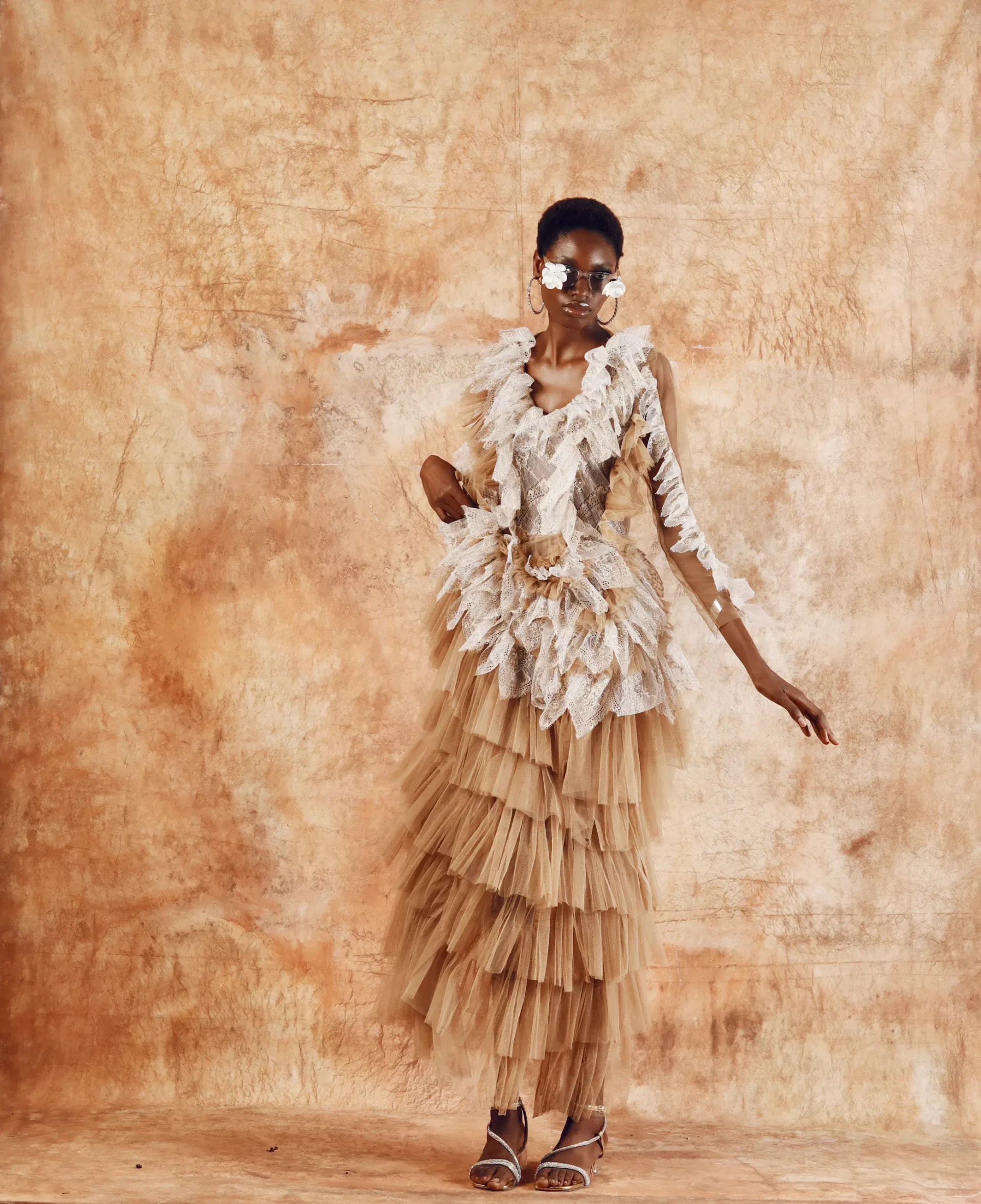 kaleidoscope sequined tulle maxi dress view 1