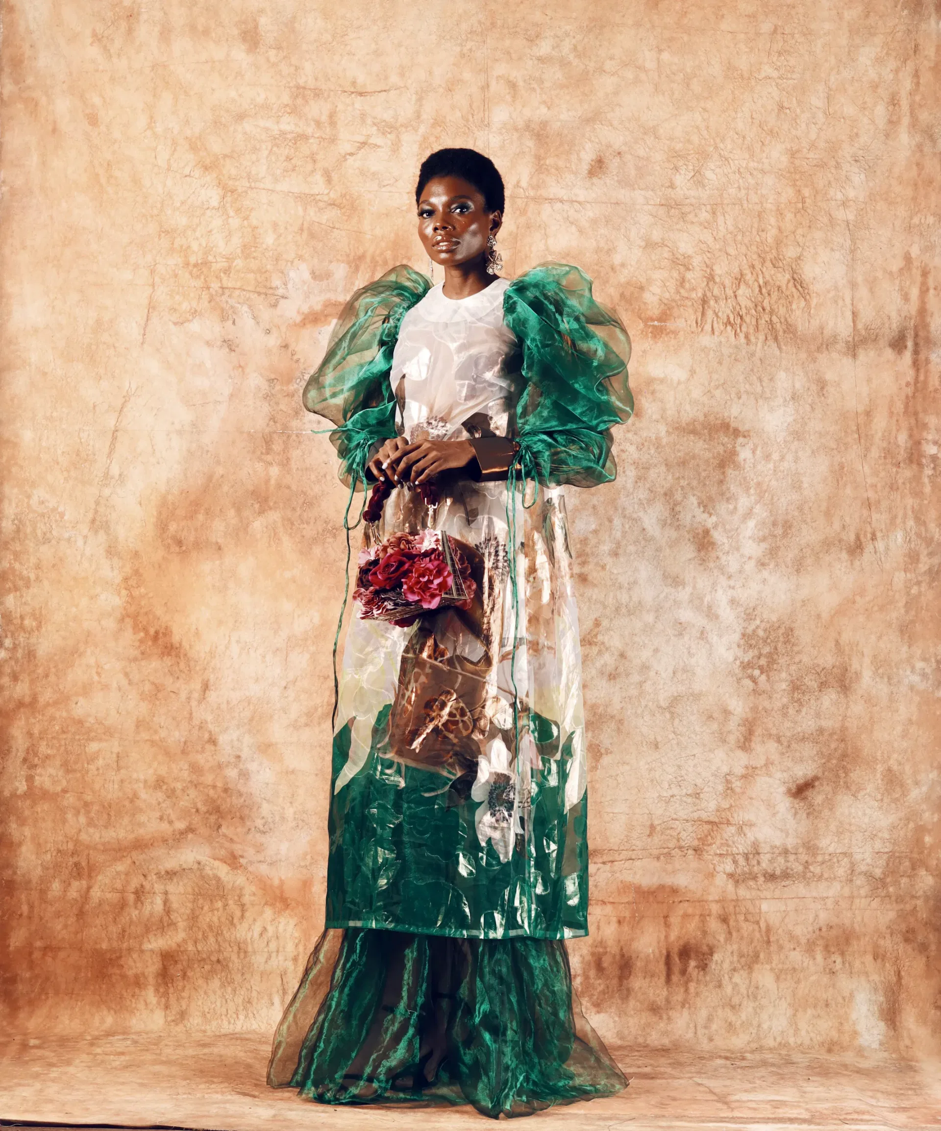 tukura ruffle sleeve maxi dress view 1