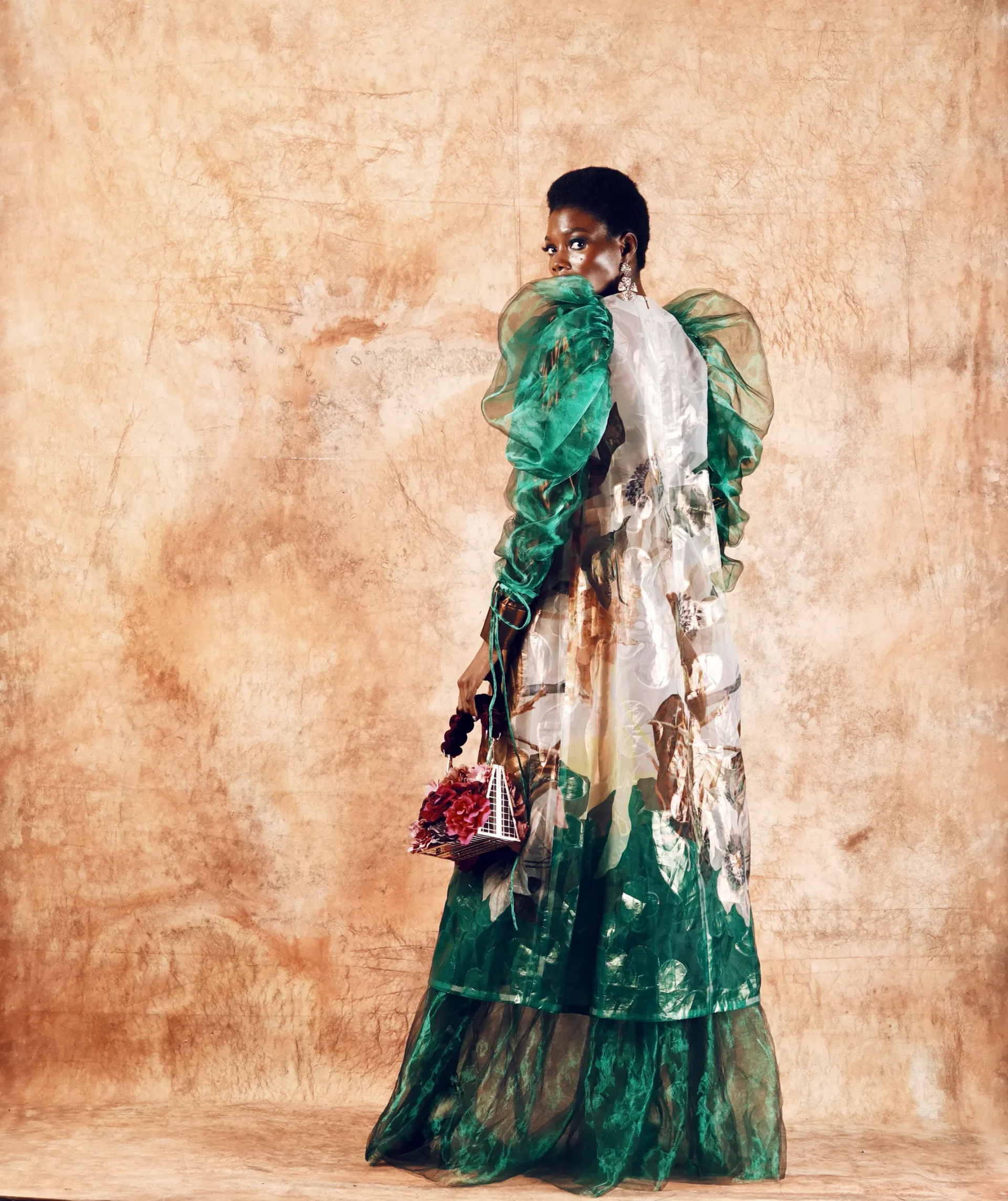 tukura ruffle sleeve maxi dress view 2