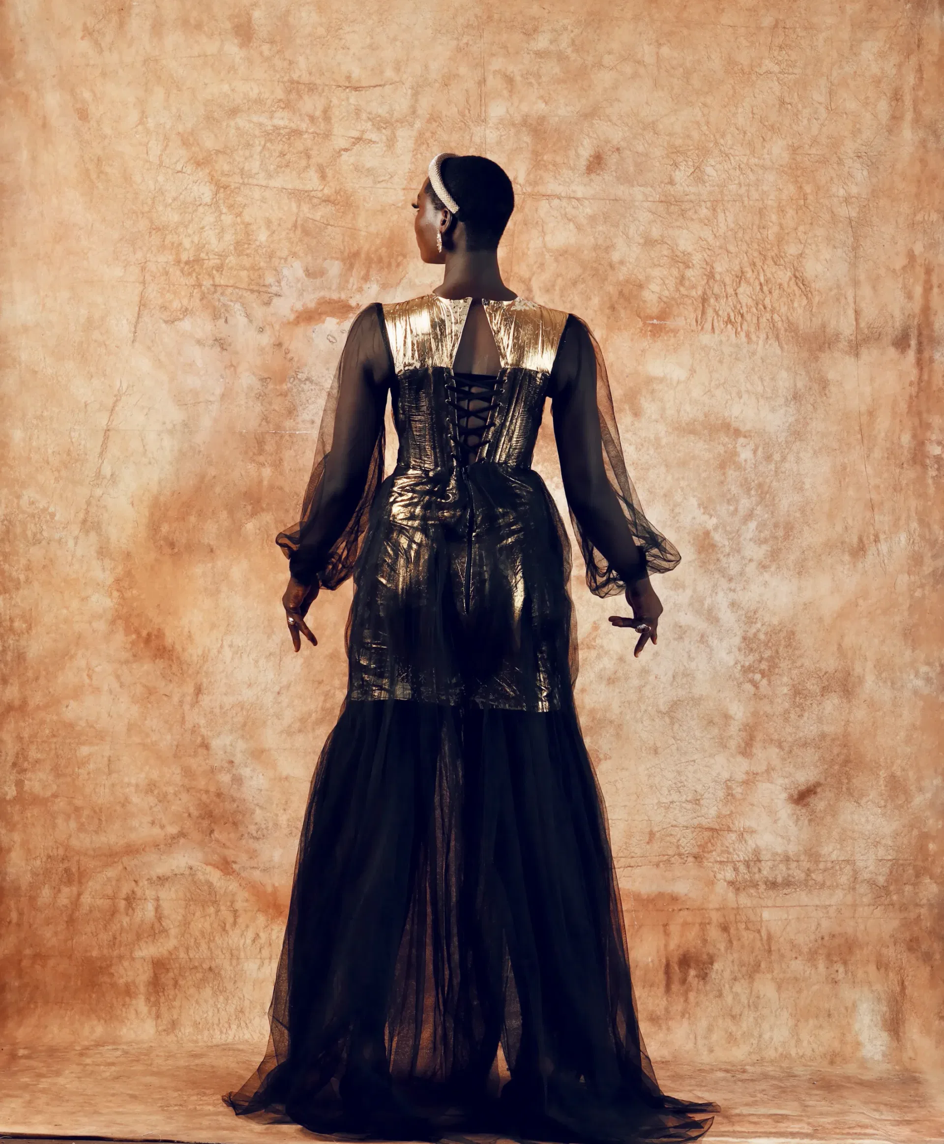 notte cold sequin gown view 2